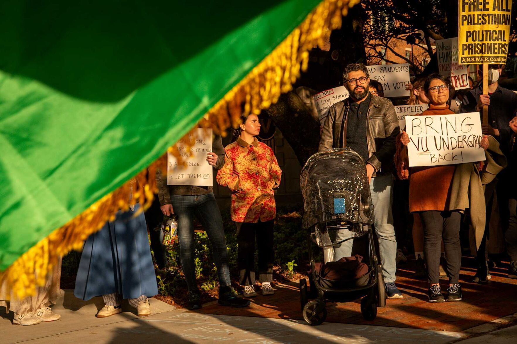 Demonstrators gather April 3 to protest Vanderbilt University's treatment of student activists
